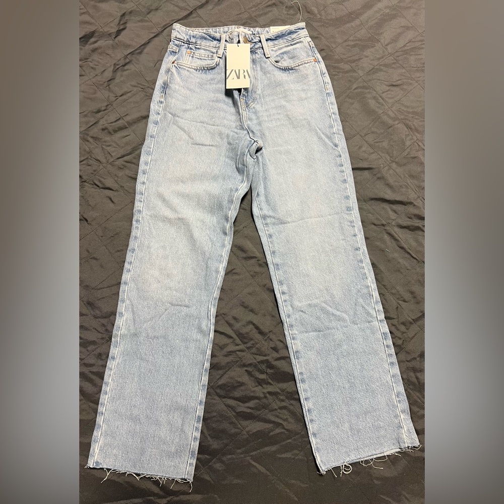Zara Women's Light Blue Straight Leg Jeans